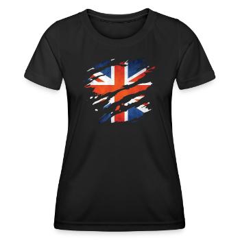 great britain 1 01 - Frauen Funktions-T-Shirt - Schwarz - Vorne - AI Model Female 172 light (172cm)
