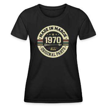 Legendary since March 1970 - Women's Functional T-Shirt - black - Front - AI Model Female 172 light (172cm)