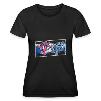 Récifs coralliens, environnement, nature, - T-shirt sport Femme - noir - Devant - AI Model Female 172 light (172cm)