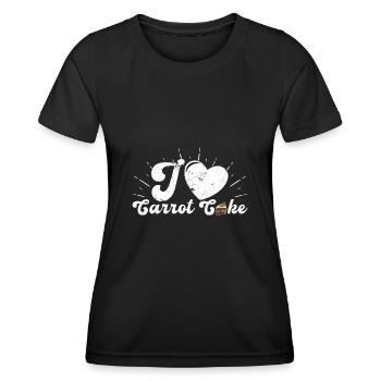 Pastry Shop Profession Carrot Cake Baking Saying - Women's Functional T-Shirt - black - Front - AI Model Female 172 light (172cm)