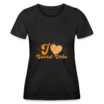 Pastry Shop Profession Carrot Cake Baking Saying - Women's Functional T-Shirt - black - Front - AI Model Female 172 light (172cm)