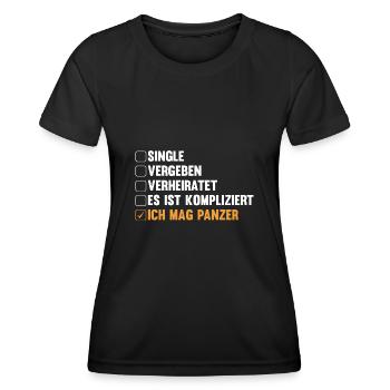 Panzerfahrer Soldat Panzer - Frauen Funktions-T-Shirt - Schwarz - Vorne - AI Model Female 172 light (172cm)