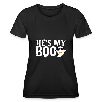 Halloween-Paar, er ist mein Buh, feiert Halloween - Frauen Funktions-T-Shirt - Schwarz - Vorne - AI Model Female 172 light (172cm)