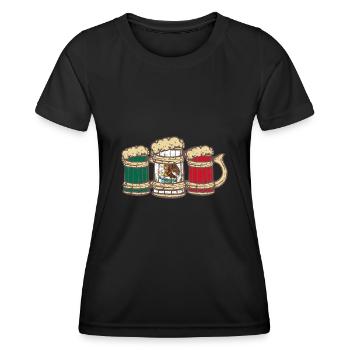 Mexikaner Flagge Tequila Mexiko Urlaub Spruch - Frauen Funktions-T-Shirt - Schwarz - Vorne - AI Model Female 172 light (172cm)