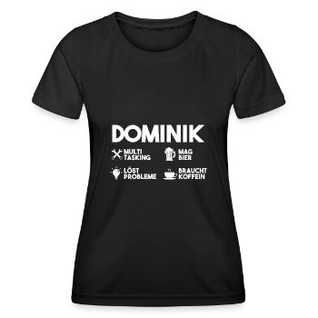 Dominik - Frauen Funktions-T-Shirt - Schwarz - Vorne - AI Model Female 172 light (172cm)