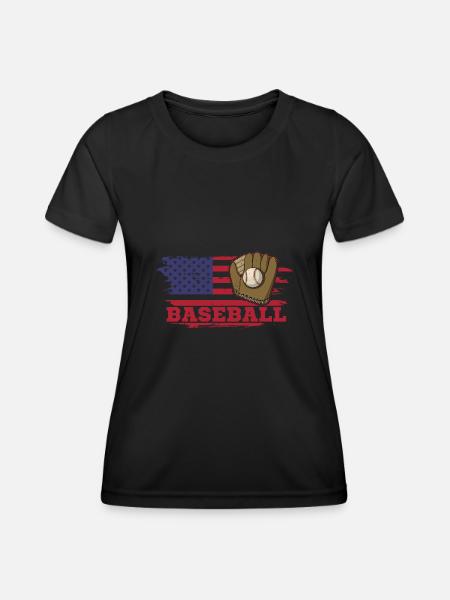 Baseball Catcher Pitcher Sportplatz Handschuhe - Frauen Funktions-T-Shirt - Schwarz
