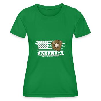 Baseball Catcher Pitcher Sportplatz Handschuhe - Frauen Funktions-T-Shirt - Kelly Green - Vorne - AI Model Female 172 dark (172cm)