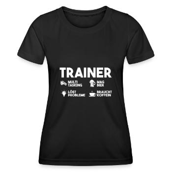 Bier Sportmannschaft Trainer - Frauen Funktions-T-Shirt - Schwarz - Vorne - AI Model Female 172 light (172cm)