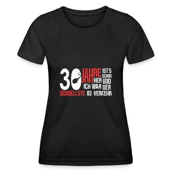 30. Geburtstag - schnellster im Verkehr - Frauen Funktions-T-Shirt - Schwarz - Vorne - AI Model Female 172 light (172cm)