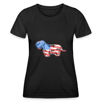 Sealyham Terrier Sealyham Terrier Flag - Women's Functional T-Shirt - black - Front - AI Model Female 172 light (172cm)