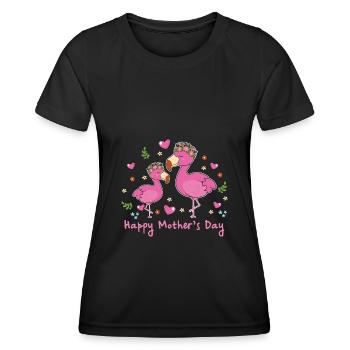 Animal Mom Flamingo for Mother s Day - Women's Functional T-Shirt - black - Front - AI Model Female 172 light (172cm)