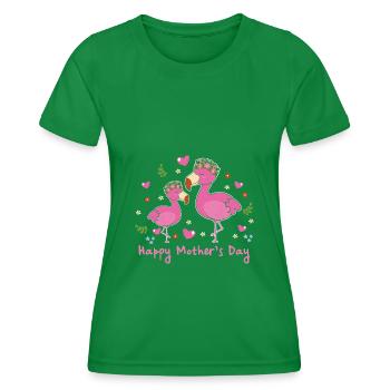 Maman animal Flamingo pour la fête des mères - T-shirt sport Femme - vert - Devant - AI Model Female 172 dark (172cm)