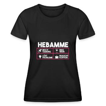 Geburtshelferin Hebamme - Frauen Funktions-T-Shirt - Schwarz - Vorne - AI Model Female 172 light (172cm)
