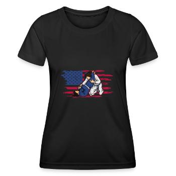 BJJ Filles Arts Martiaux Jiu Jitsu Arts Martiaux - T-shirt sport Femme - noir - Devant - AI Model Female 172 light (172cm)
