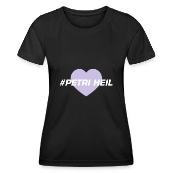 Petri Heil Herz Fischen - Frauen Funktions-T-Shirt - Schwarz - Vorne - AI Model Female 172 light (172cm)