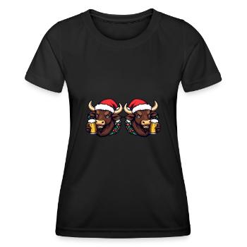 Équipe de la bière de Noël Taurus - T-shirt sport Femme - noir - Devant - AI Model Female 172 light (172cm)
