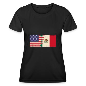 Mexicans, Mexico, Origin, National Colors, Slogan - Women's Functional T-Shirt - black - Front - AI Model Female 172 light (172cm)