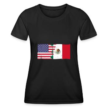 Mexican Mexico origin national colors saying - Women's Functional T-Shirt - black - Front - AI Model Female 172 light (172cm)