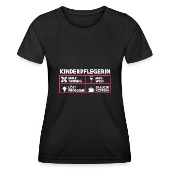 Erzieherin Kindergärtnerin Kinderpflegerin - Frauen Funktions-T-Shirt - Schwarz - Vorne - AI Model Female 172 light (172cm)