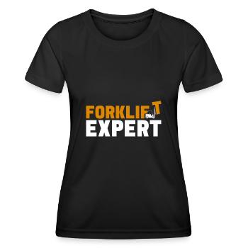 Forklift operator funny forklifter expert - Women's Functional T-Shirt - black - Front - AI Model Female 172 light (172cm)