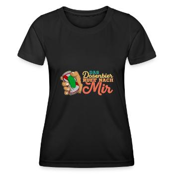 Bier Alkohol Saufen Bierathlet Dosenbier Spruch - Frauen Funktions-T-Shirt - Schwarz - Vorne - AI Model Female 172 light (172cm)