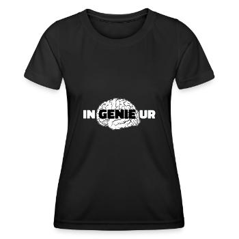 Ingenieur / Genie / Schlau / Gehirn - Frauen Funktions-T-Shirt - Schwarz - Vorne - AI Model Female 172 light (172cm)