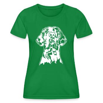 Grand Danois Arlequin Portrait Chiens Wilsigns - T-shirt sport Femme - vert - Devant - AI Model Female 172 dark (172cm)