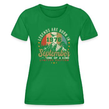 Septembre 1976, né en 1976 - T-shirt sport Femme - vert - Devant - AI Model Female 172 dark (172cm)