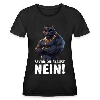 avant que vous ne demandiez à aucun jaguar - T-shirt sport Femme - noir - Devant - AI Model Female 172 light (172cm)