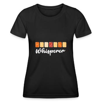 Mahjong-Spieler Mahjong-Flüsterer chinesisches Kachelspiel - Frauen Funktions-T-Shirt - Schwarz - Vorne - AI Model Female 172 light (172cm)