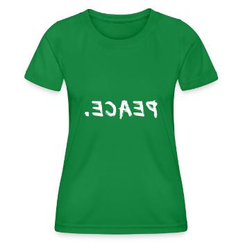 Peace Reversed Frieden Weltfrieden Ukraine no war - Frauen Funktions-T-Shirt - Kelly Green - Vorne - AI Model Female 172 dark (172cm)