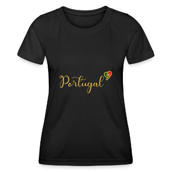 Portugal Flagge Landesfarben Patriotisch Reise - Frauen Funktions-T-Shirt - Schwarz - Vorne - AI Model Female 172 light (172cm)