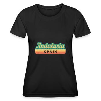 Sevilla Granada Andalusien Spanien Flagge - Frauen Funktions-T-Shirt - Schwarz - Vorne - AI Model Female 172 light (172cm)