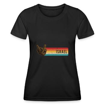 Dreidel Tradition Israel Chanukka Judentum - Frauen Funktions-T-Shirt - Schwarz - Vorne - AI Model Female 172 light (172cm)