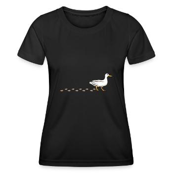 Joli canard dandiné, empreinte de patte, nature - T-shirt sport Femme - noir - Devant - AI Model Female 172 light (172cm)