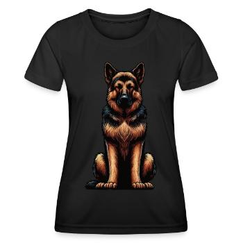 German Shepherd Shepherd Dogs Shepherd Dogs - Women's Functional T-Shirt - black - Front - AI Model Female 172 light (172cm)