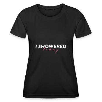 J’ai pris une douche aujourd’hui en disant drôle de ringard - T-shirt sport Femme - noir - Devant - AI Model Female 172 light (172cm)