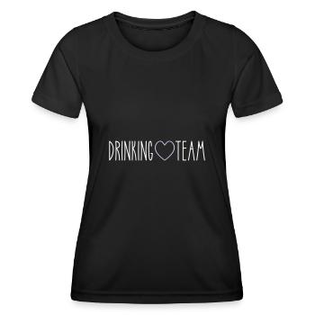 Drinking Team Herz - Frauen Funktions-T-Shirt - Schwarz - Vorne - AI Model Female 172 light (172cm)