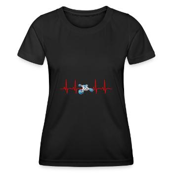 Herzschlag Drohne Drohnen - Frauen Funktions-T-Shirt - Schwarz - Vorne - AI Model Female 172 light (172cm)