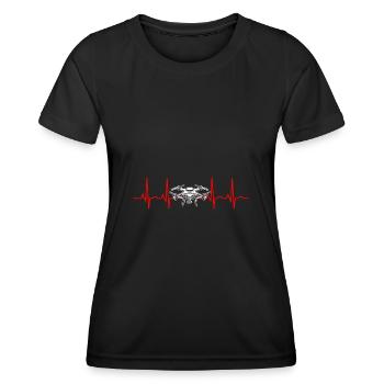 Herzschlag Drohne Drohnen - Frauen Funktions-T-Shirt - Schwarz - Vorne - AI Model Female 172 light (172cm)