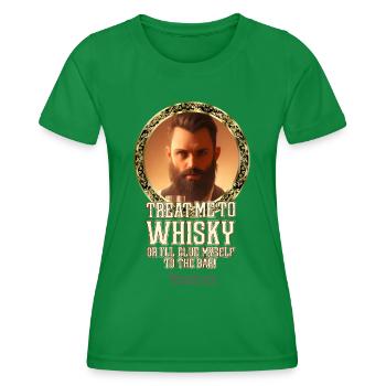Whisky Spruch Gib mir Whisky aus - Frauen Funktions-T-Shirt - Kelly Green - Vorne - AI Model Female 172 dark (172cm)