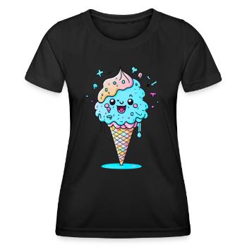 Cornet de glace - T-shirt sport Femme - noir - Devant - AI Model Female 172 light (172cm)
