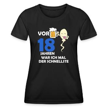 Vor 18 Jahren war ich mal der Schnellste - Frauen Funktions-T-Shirt - Schwarz - Vorne - AI Model Female 172 light (172cm)