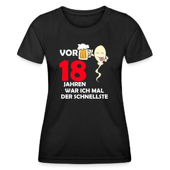 Vor 18 Jahren war ich mal der Schnellste - Frauen Funktions-T-Shirt - Schwarz - Vorne - AI Model Female 172 light (172cm)