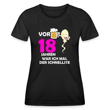 Vor 18 Jahren war ich mal der Schnellste - Frauen Funktions-T-Shirt - Schwarz - Vorne - AI Model Female 172 light (172cm)