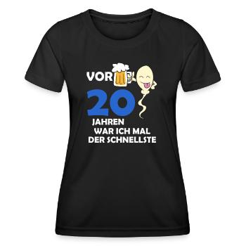 Vor 20 Jahren war ich mal der Schnellste - Frauen Funktions-T-Shirt - Schwarz - Vorne - AI Model Female 172 light (172cm)