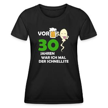 Vor 30 Jahren war ich mal der Schnellste - Frauen Funktions-T-Shirt - Schwarz - Vorne - AI Model Female 172 light (172cm)