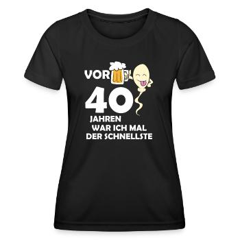 Vor 40 Jahren war ich mal der Schnellste - Frauen Funktions-T-Shirt - Schwarz - Vorne - AI Model Female 172 light (172cm)