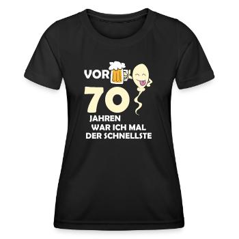 Vor 70 Jahren war ich mal der Schnellste - Frauen Funktions-T-Shirt - Schwarz - Vorne - AI Model Female 172 light (172cm)