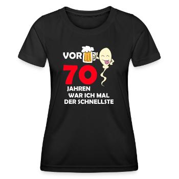 Vor 70 Jahren war ich mal der Schnellste - Frauen Funktions-T-Shirt - Schwarz - Vorne - AI Model Female 172 light (172cm)